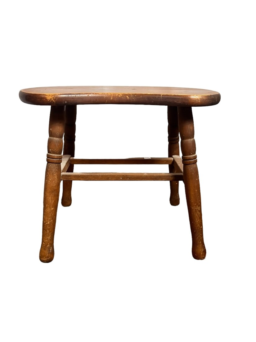 Vintage Pine Kidney Stool (1 of 4)