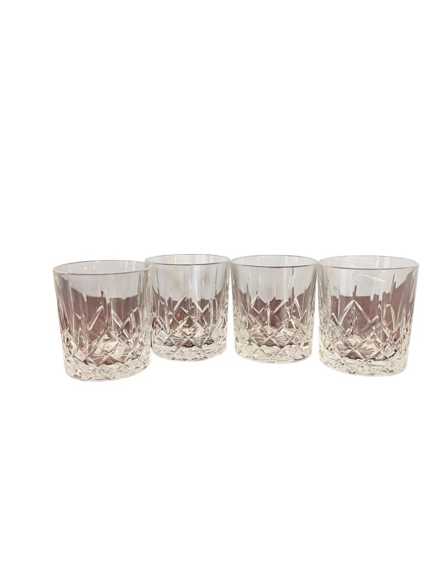 Set of 4 Clear Crystal Whiskey Glasses (1 of 4)