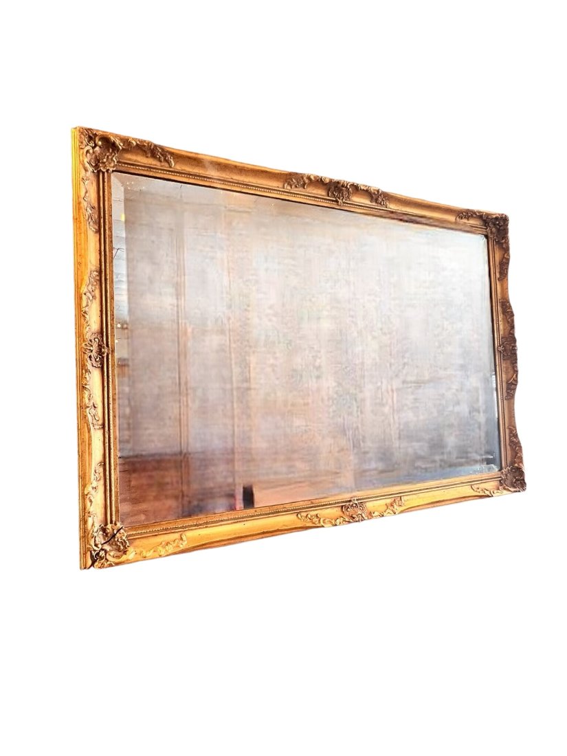 MODERN RECTANGLE GILDED MIRROR BEVELED GLASS (1 of 5)