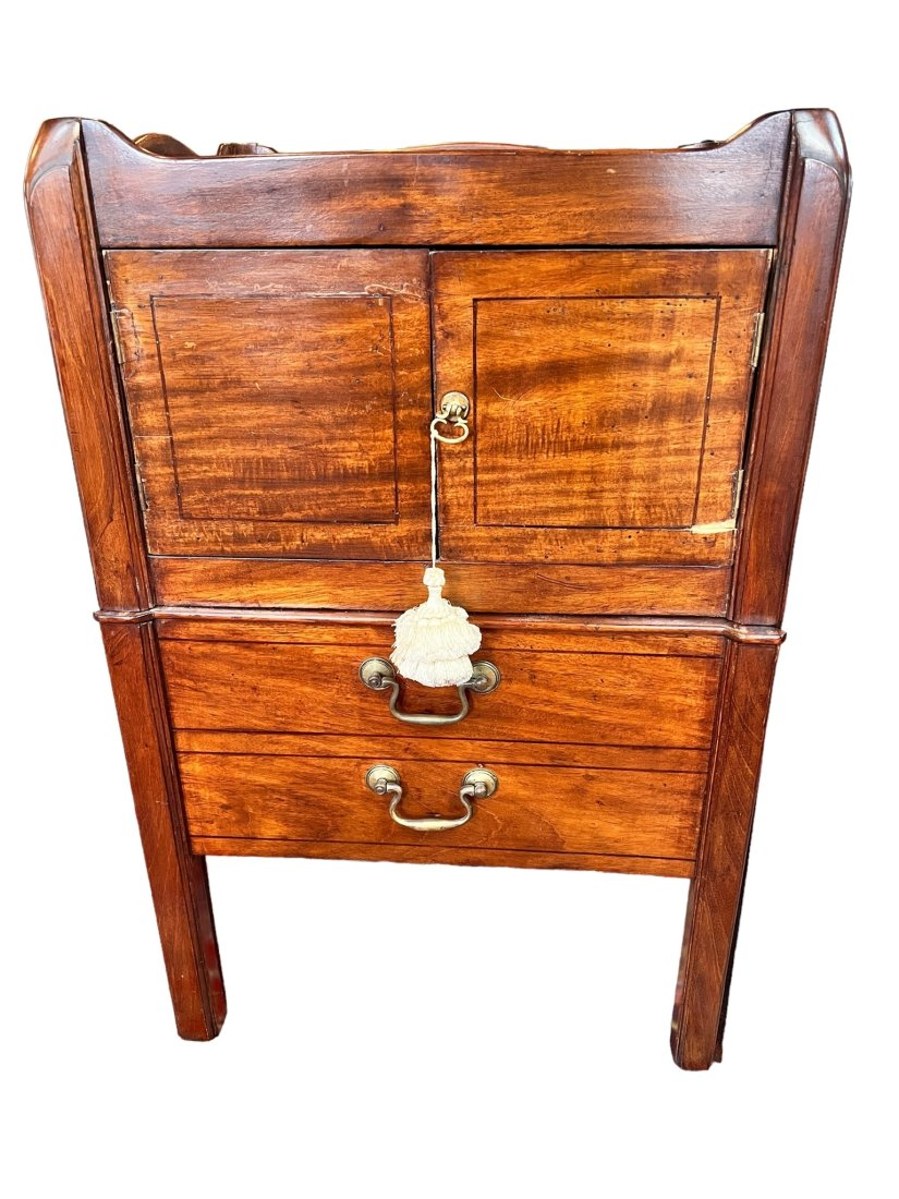 GEORGE III MAHOGANY LANCASHIRE ENGLISH COMMODE LATE 18th CENTURY (1 of 10)