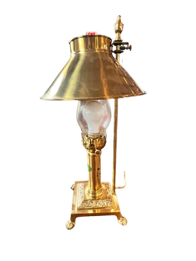 BRASS ORIENT EXPRESS READING LAMP ADJUSTABLE SHADE (1 of 6)