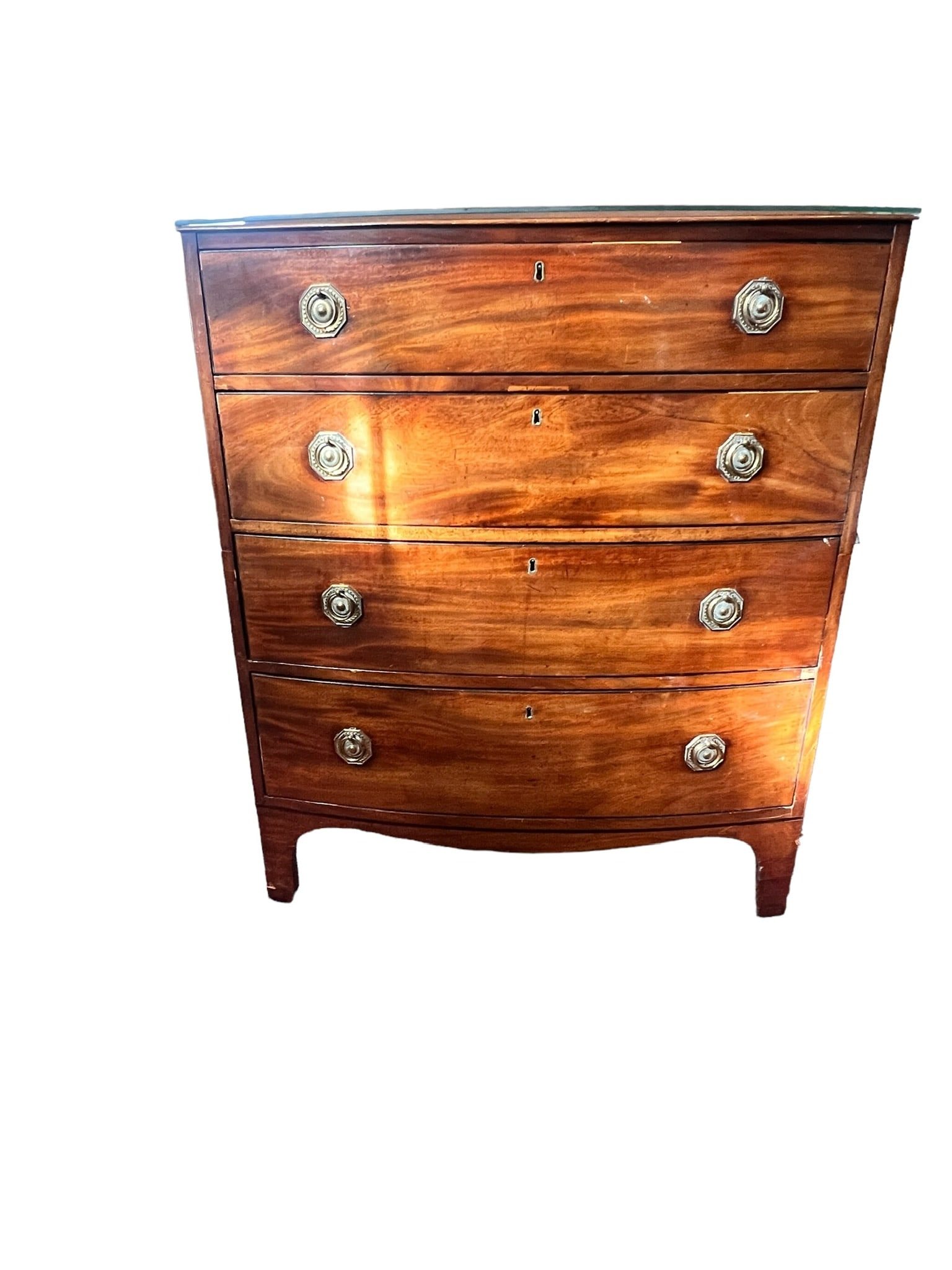 REGENCY MAHOGANY ENGLISH TALL CHEST circa 1800 (1 of 5)