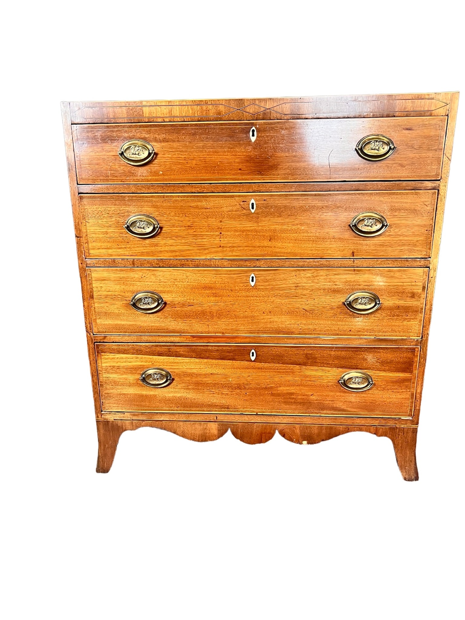 Circa 1790 MAHOGANY CHEST OF DRAWERS (1 of 8)