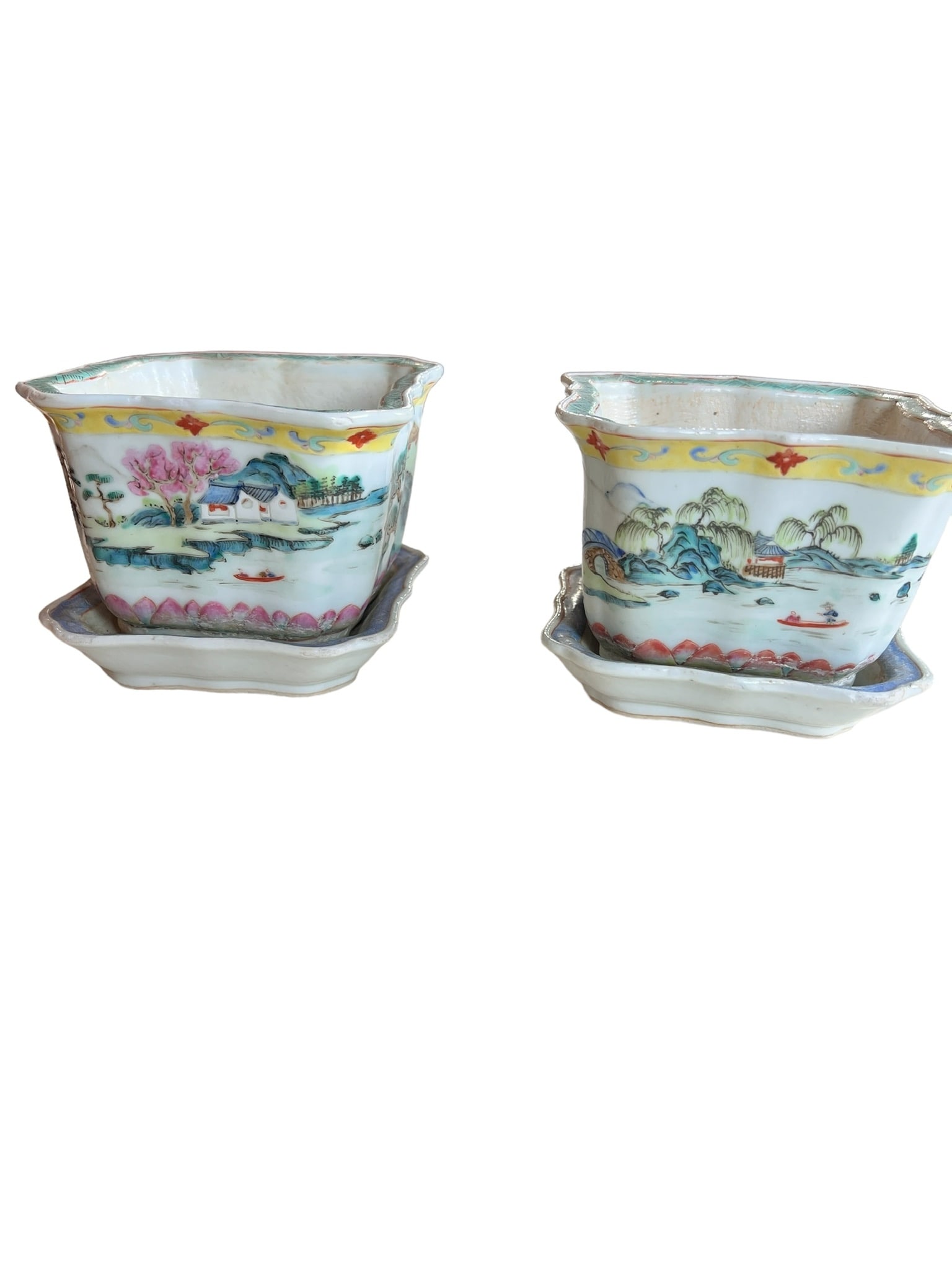 PAIR OF SMALL ASIAN PLANTERS (1 of 7)