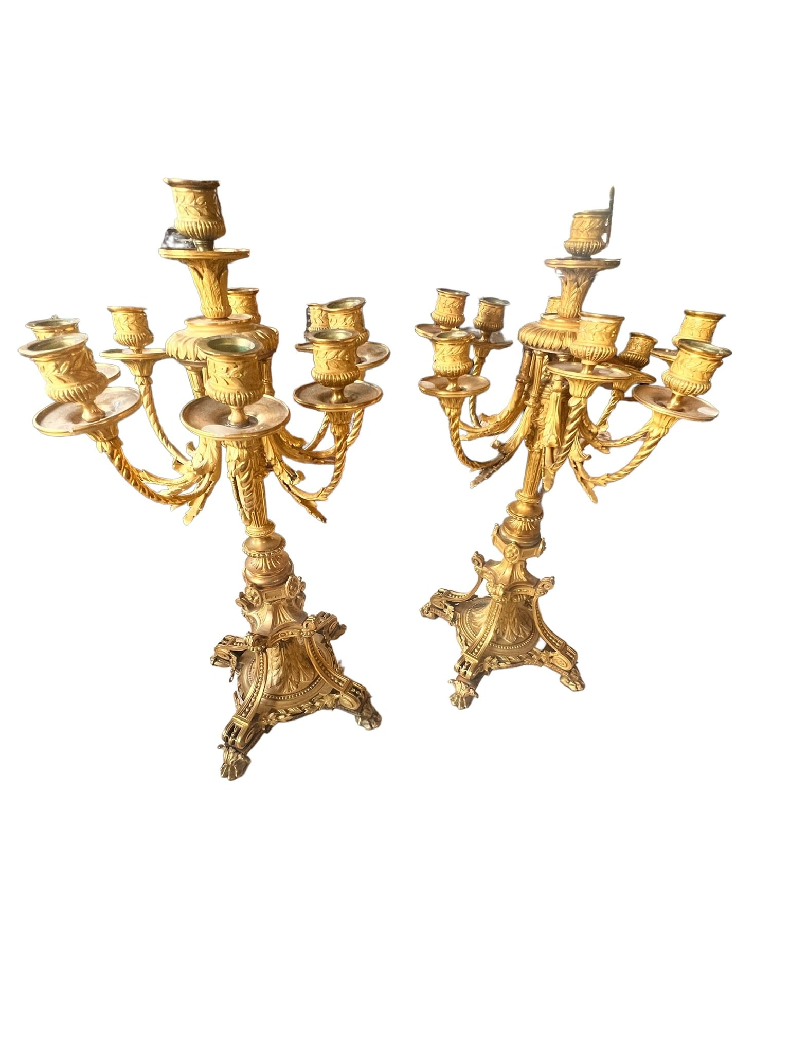 PAIR OF BRONZE RENAISSANCE REVIVAL CANDELABRAS (1 of 11)