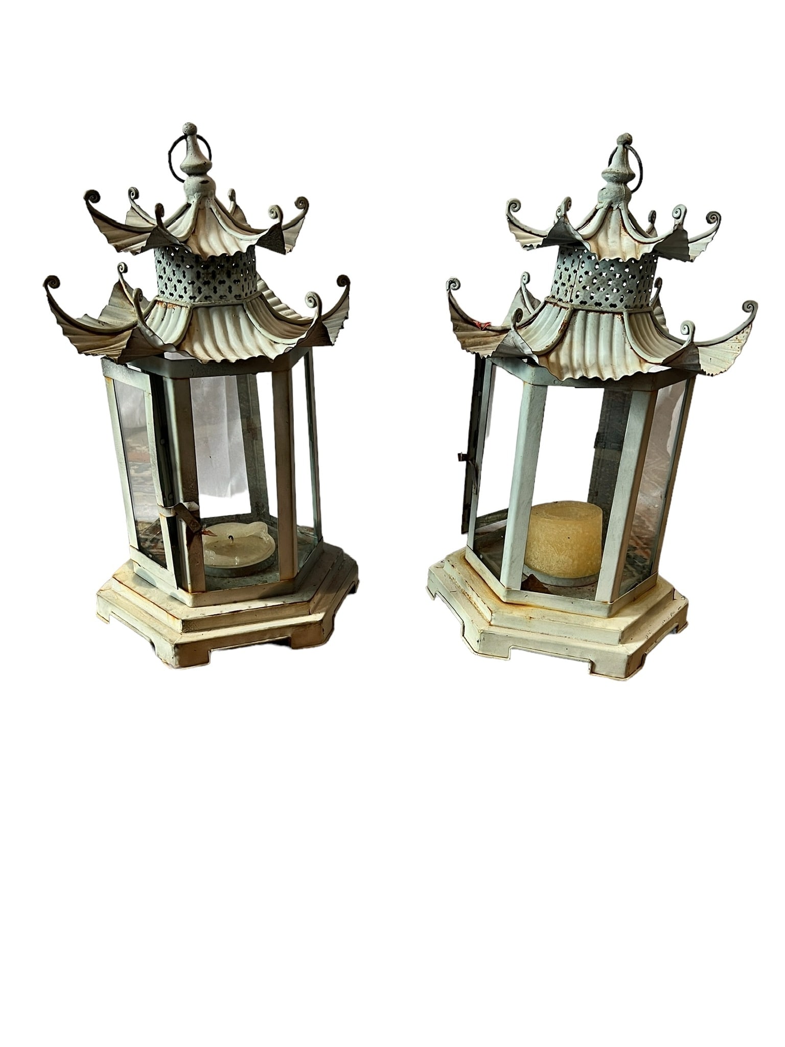 PAIR OF MODERN ASIAN STYLE OUTDOOR LANTERNS (1 of 5)