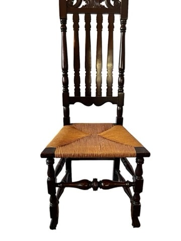 COLONIAL STYLE EBONIZED BANISTER BACK CHAIR (1 of 7)