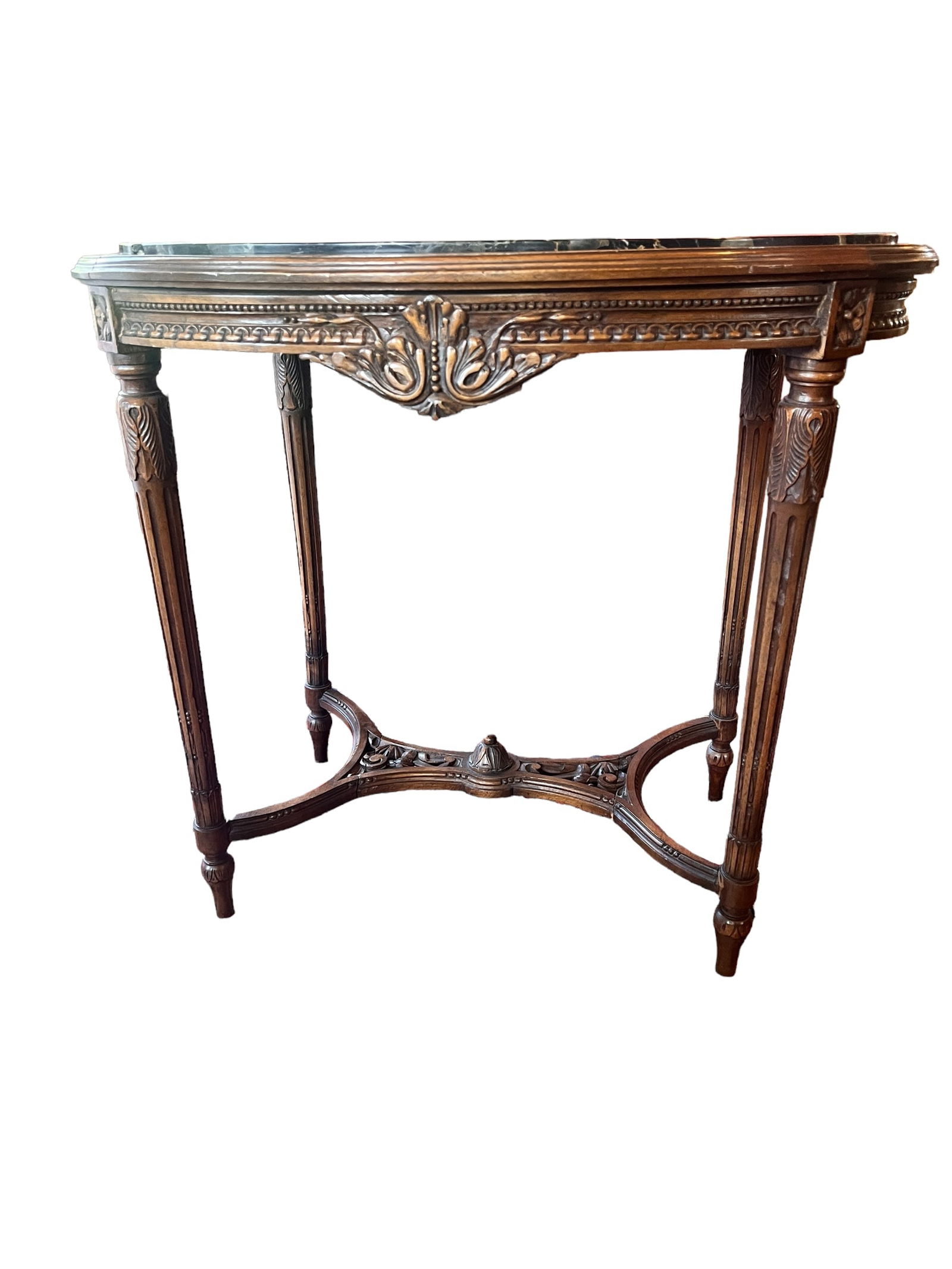 LOUIS XVI STYLE OVAL MARBLE TOP OCCASIONAL TABLE (1 of 8)