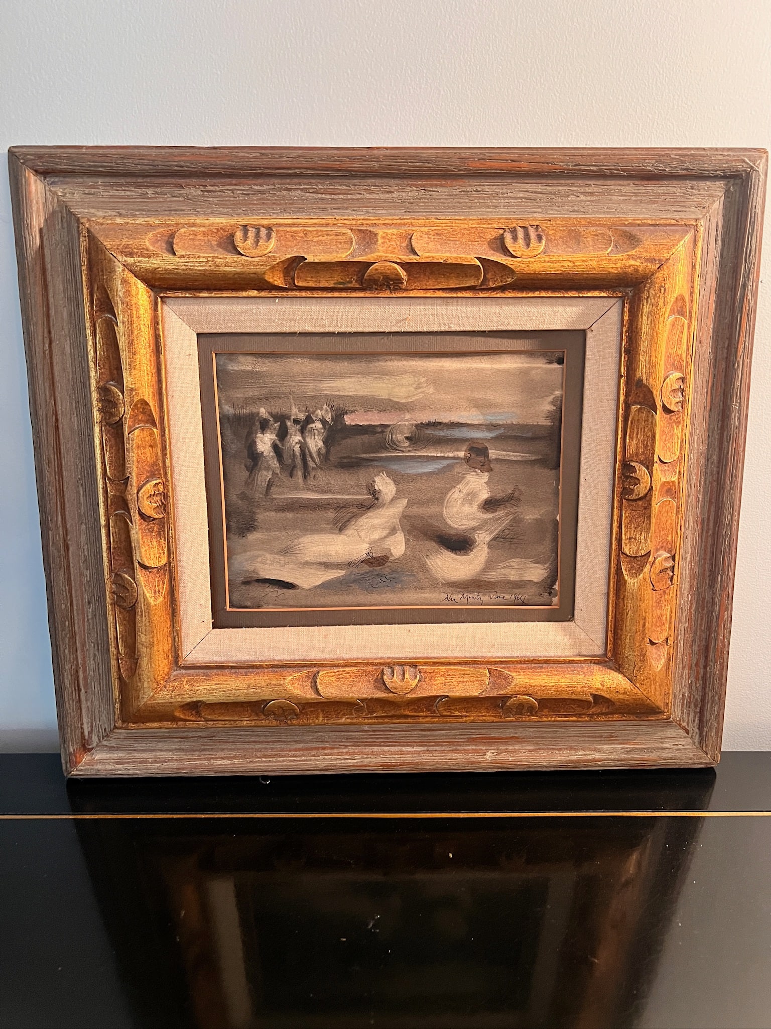 Watercolor on Paper Signed John Mintz? 1964 (1 of 7)