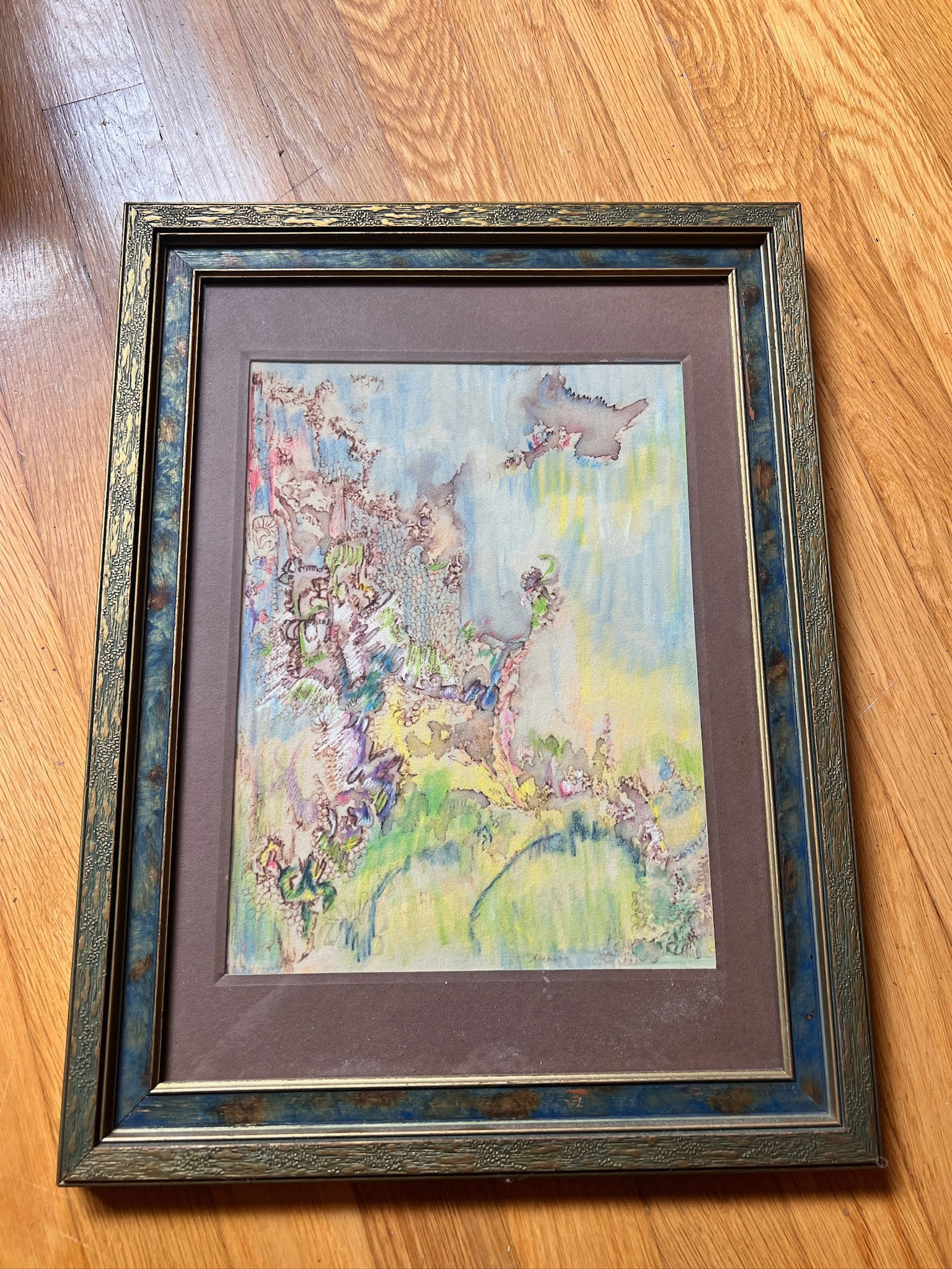 Framed Abstract Watercolor on Paper SIgned (1 of 8)