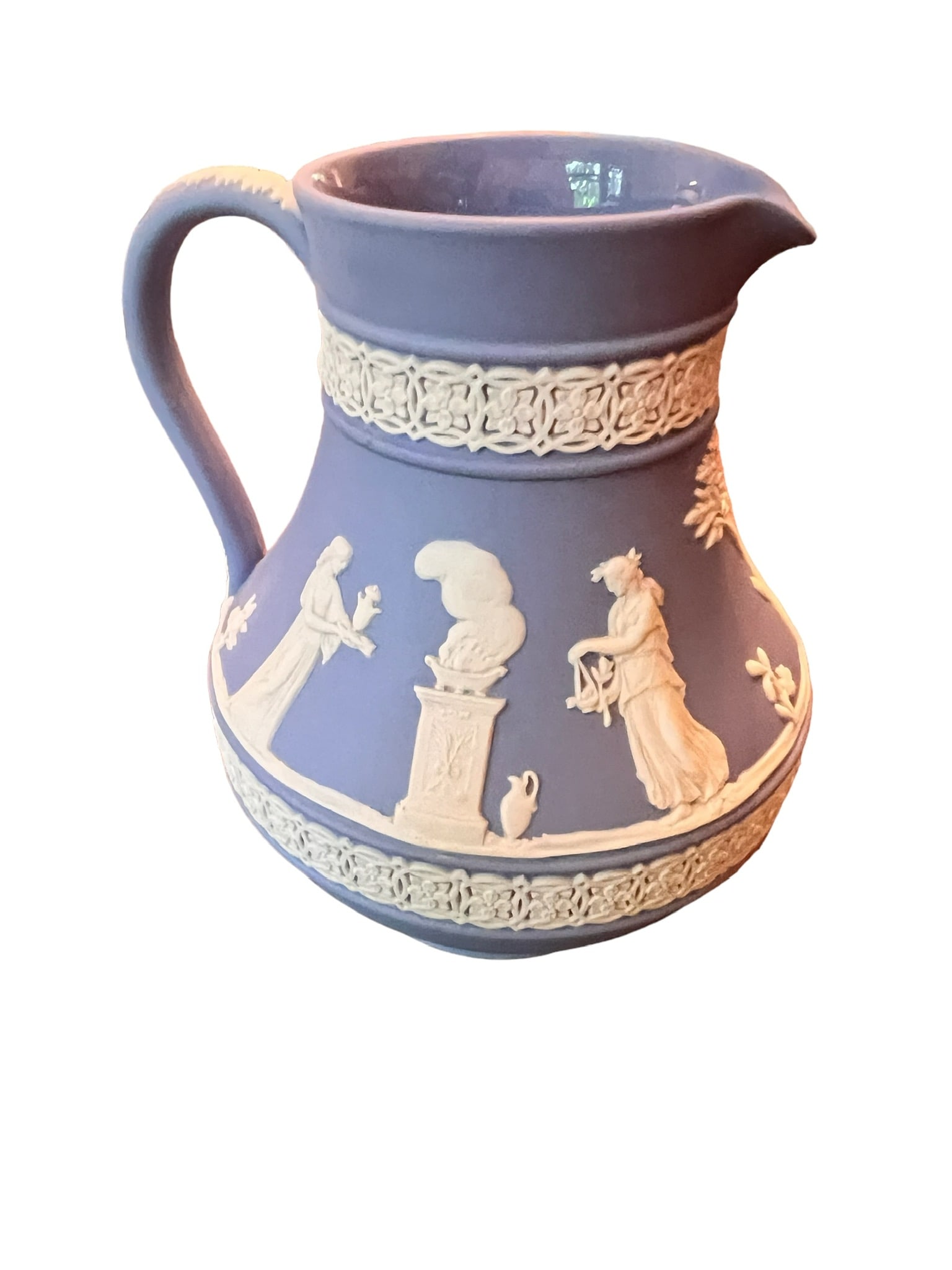 Large Wedgwood Jasperware (Blue White) Pitcher (1 of 3)