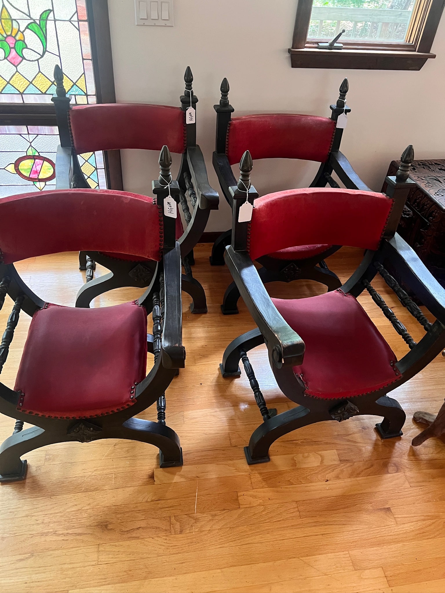 Set of 4 Spanish Colonial Revival Chairs 1970s (1 of 7)