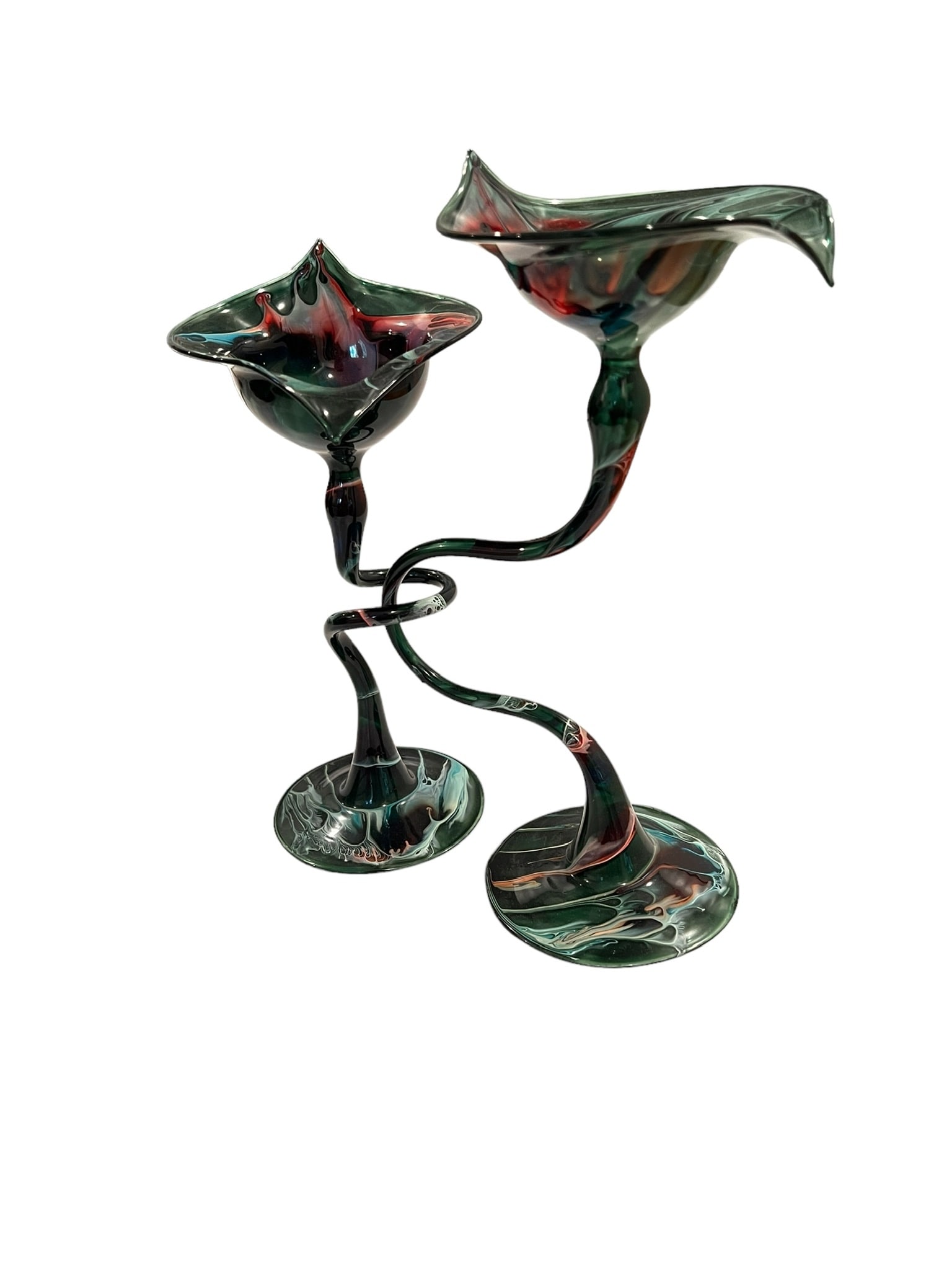 Delicate Blown Glass Tulips Unsigned (1 of 6)