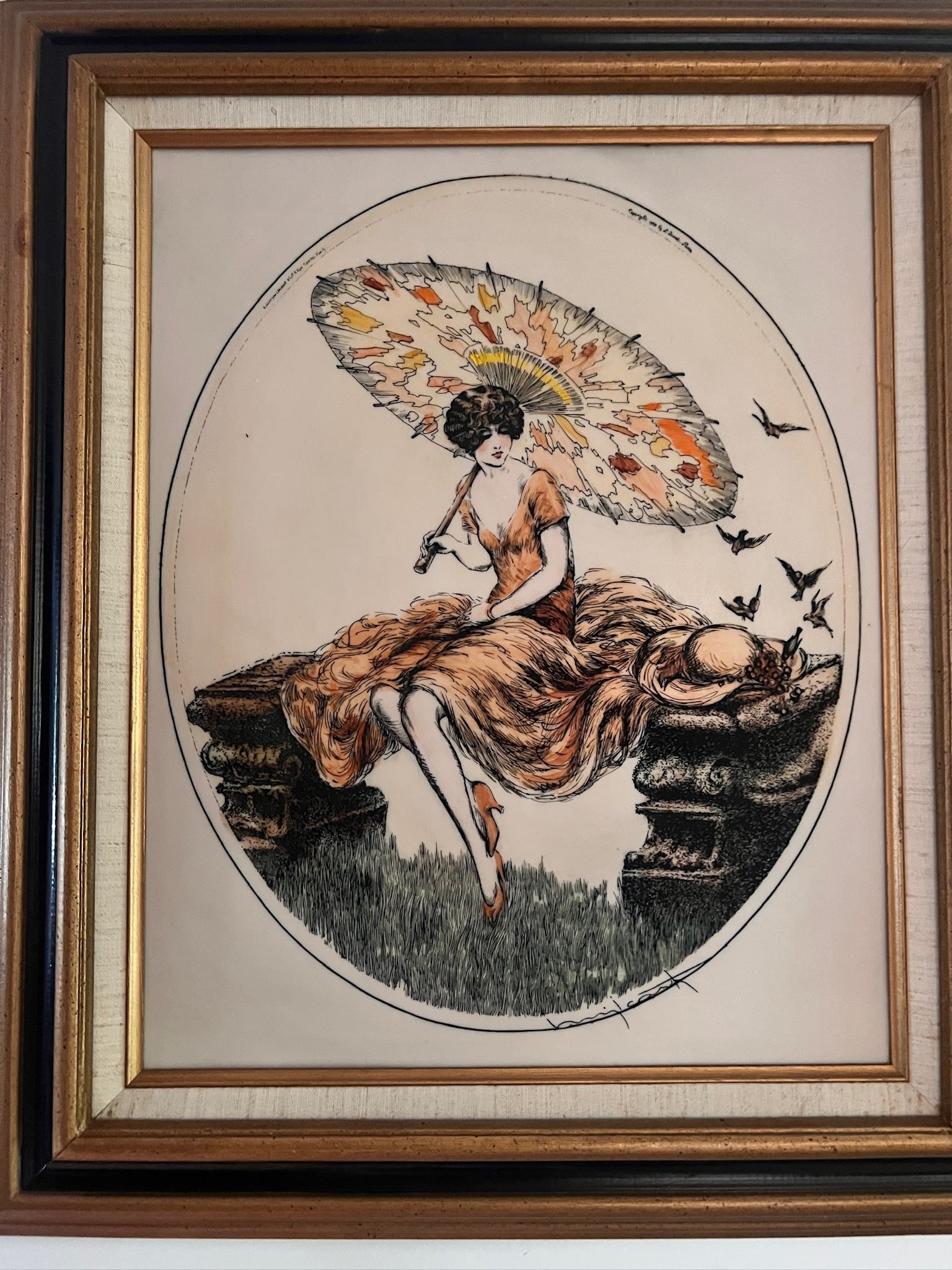 Lady with a Parasol Louis Justin Laurent Icart Artwork 1928 (1 of 2)