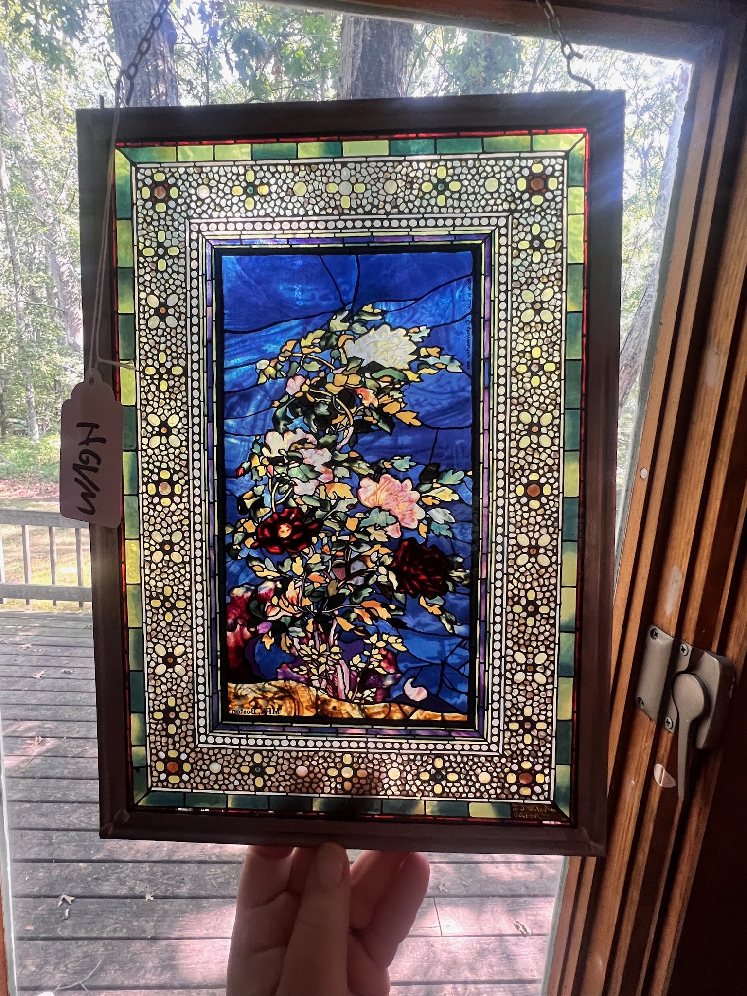 Peonies Blowing in the Wind Hanging Stained Glass Art John La Farge Glass (1 of 7)