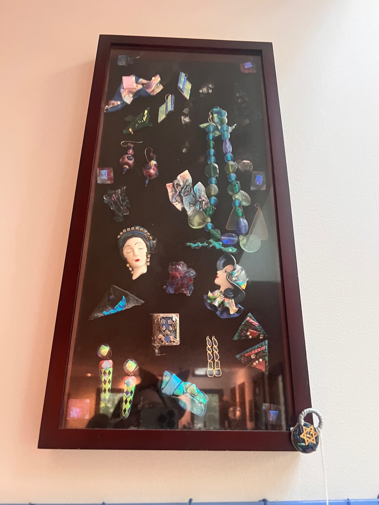 Shadowbox Featuring Multiple Mixed Medium Jewelry (1 of 6)