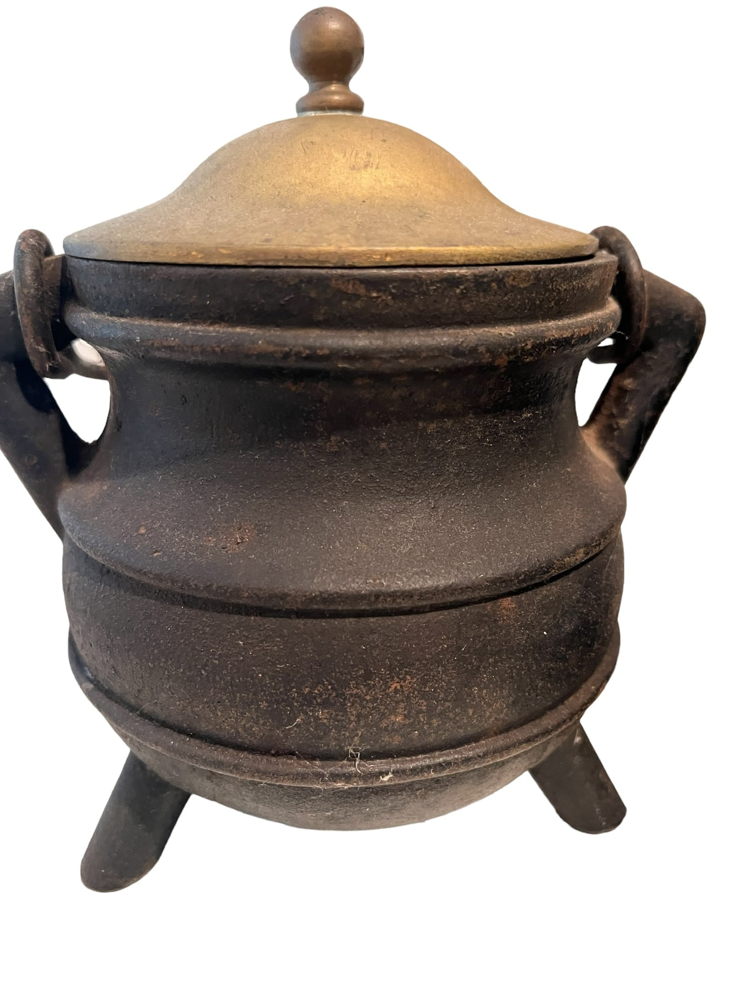 Brass Fireplace Tool w Cast/Brass Firestarter Cauldron (1 of 11)