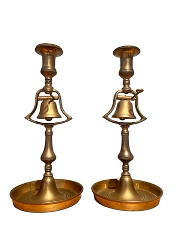 Pair of Brass Tavern Candlesticks (1 of 4)