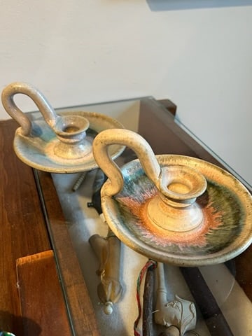 Pair of Handmade Pottery Candle Holders (1 of 7)