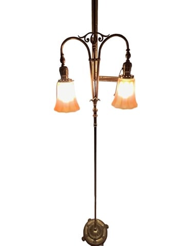Antique Art Deco Floor Lamp Tiffany Type Shades (1 of 11)