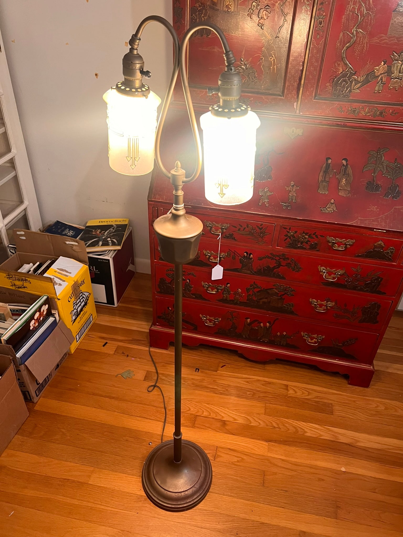 Art Deco Brass Floor Lamp (1 of 7)