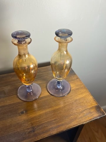 Pair of Blown Glass Perfume Bottles (1 of 5)