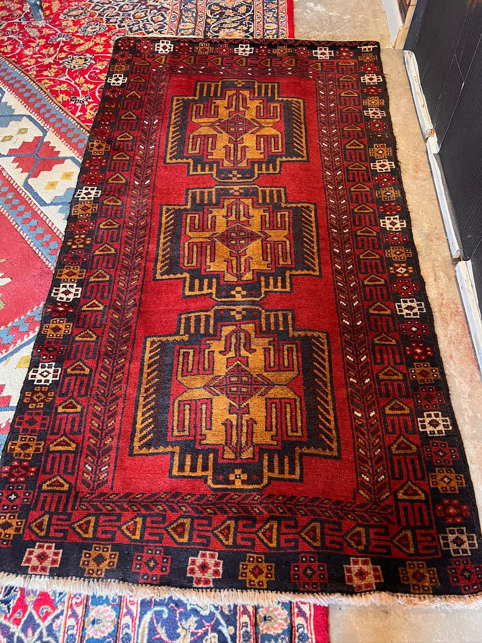 Tribal Afghan Wool Rug (1 of 6)
