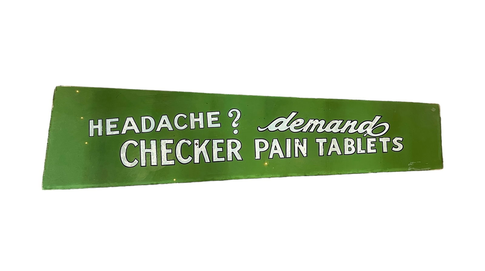 Antique Reverse Painted Green Glass Advertising Sign (1 of 10)