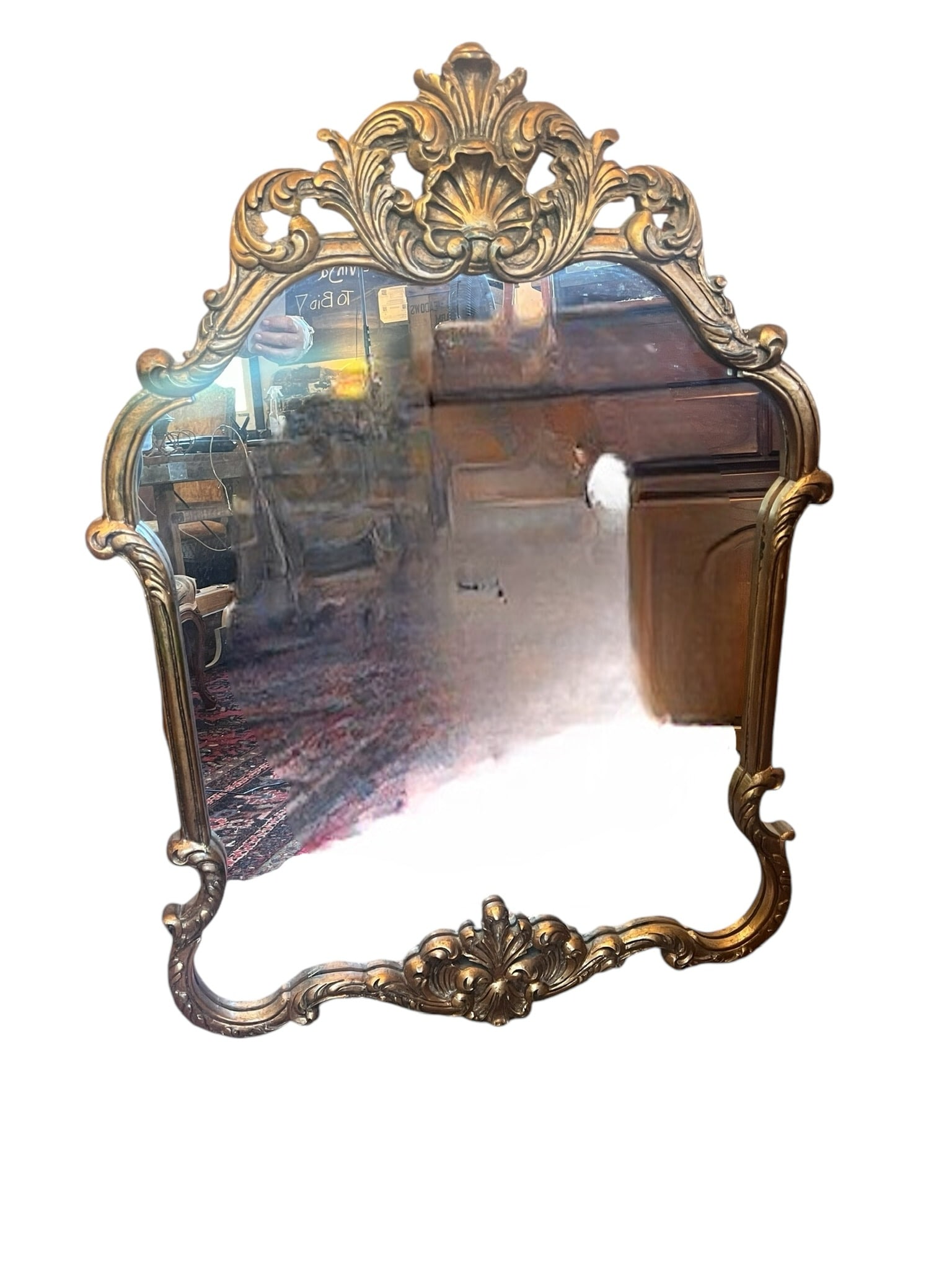 1930s Gilt Carved Gold Mirror (1 of 3)