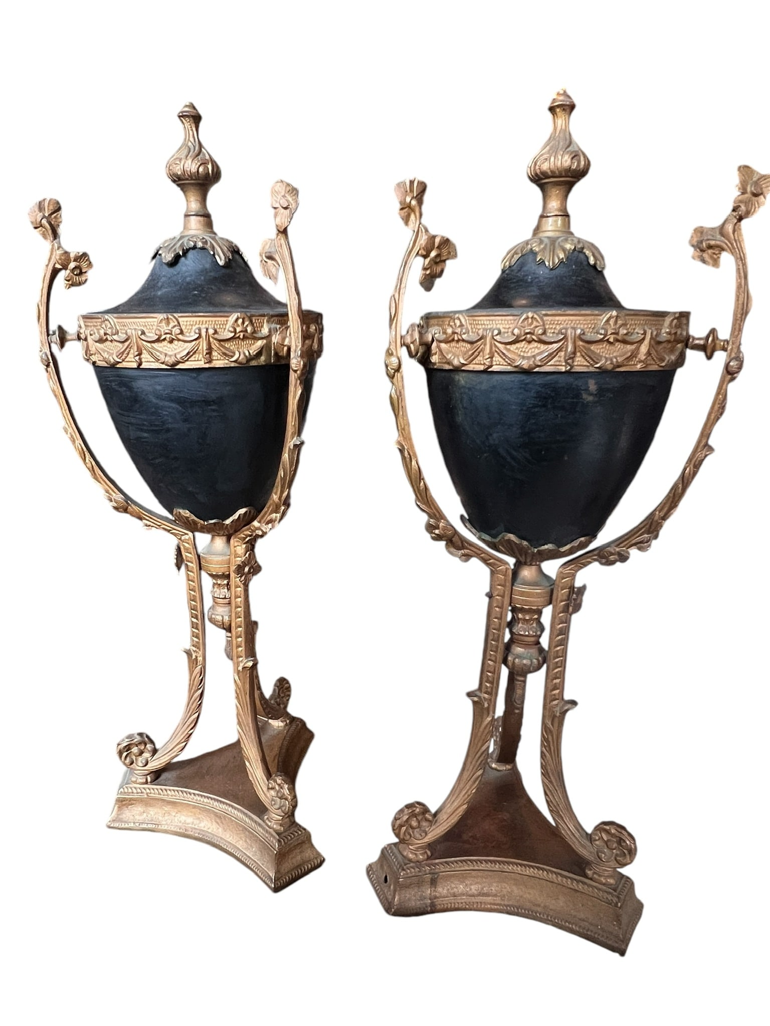 Pair of French Ormolu Urn Lamps (1 of 10)