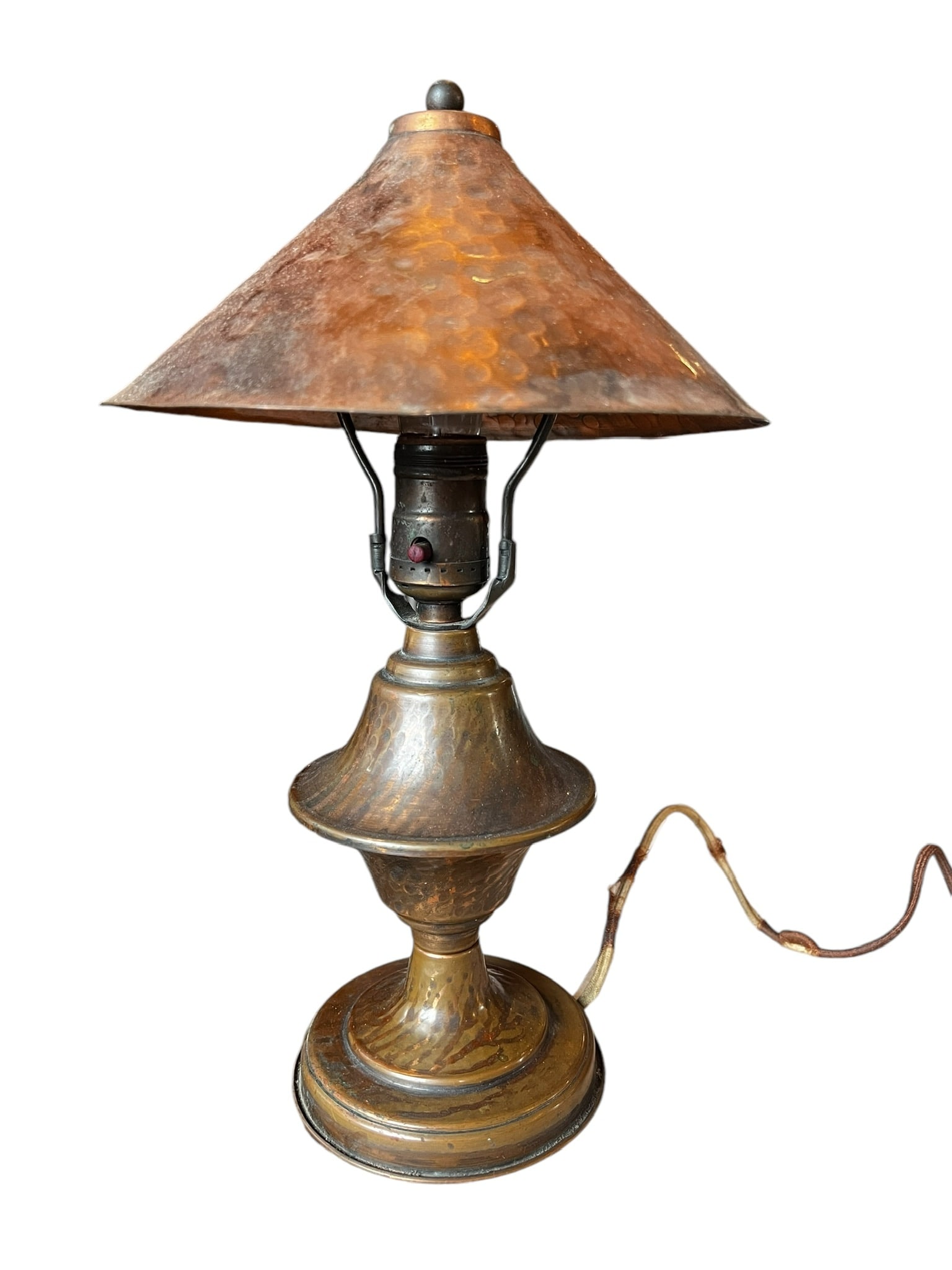 Arts and Crafts Copper Lamp Small Antique (1 of 7)