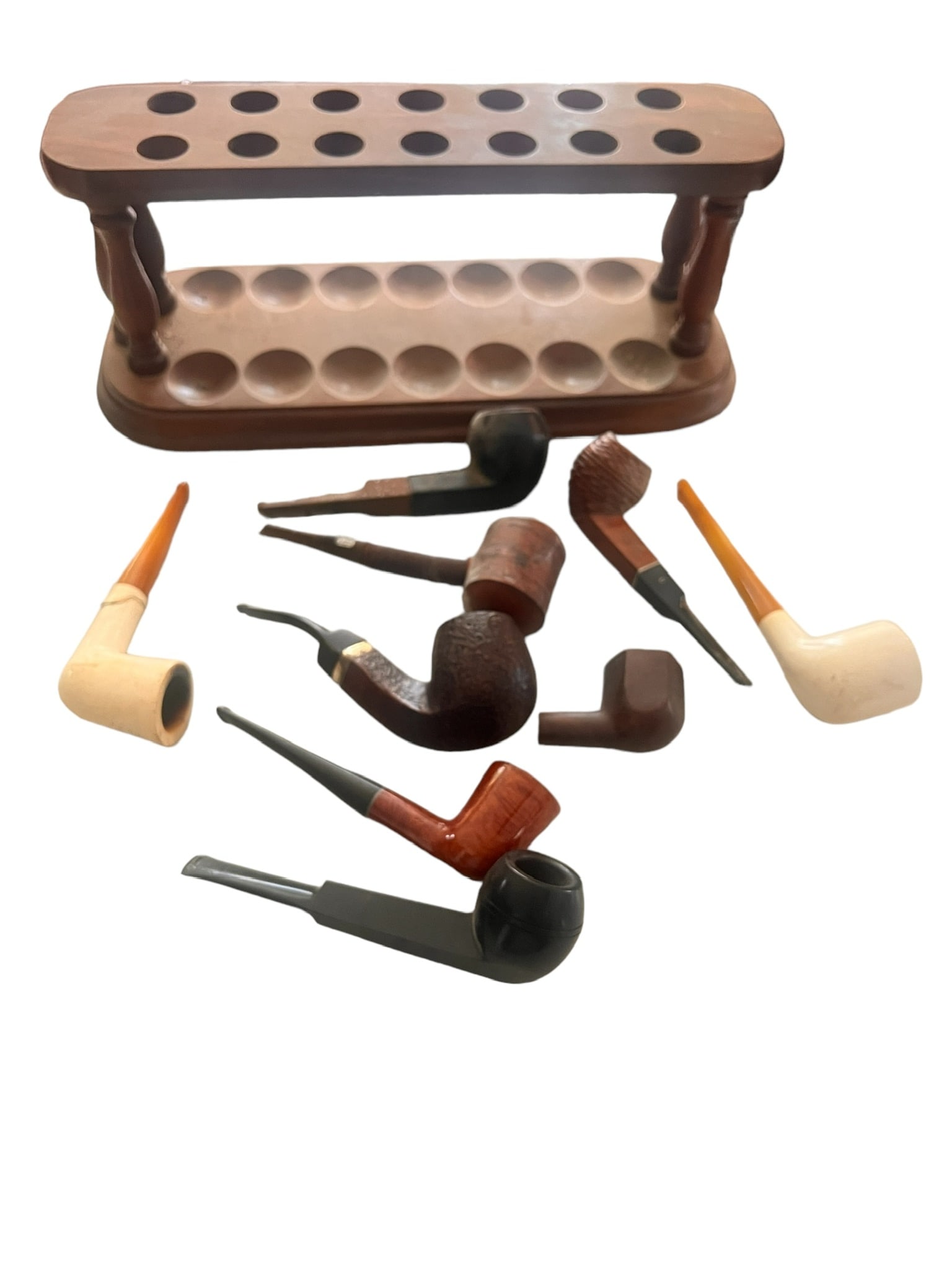 Lot of 9 Pipes with Stand (1 of 5)