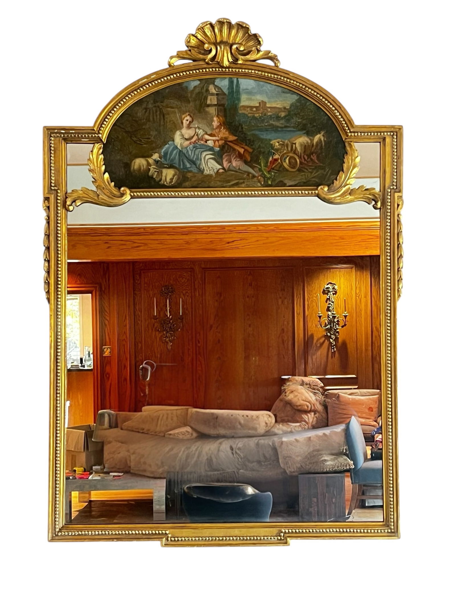 Beautiful Gilt French Trumeau Mirror (1 of 13)