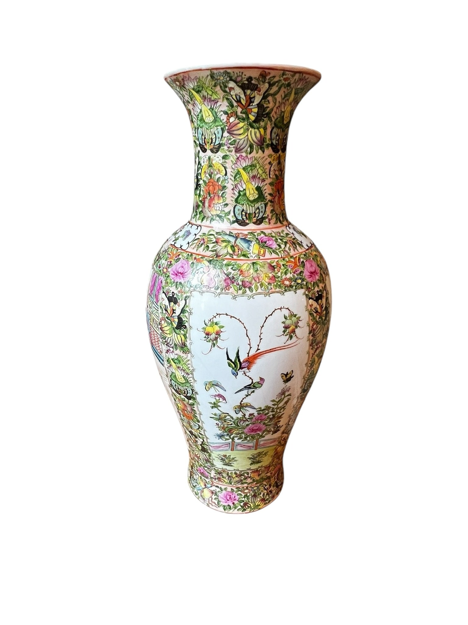 #2 Vintage Chinoiserie Famille Rose Porcelain Vase. (1 of 10)