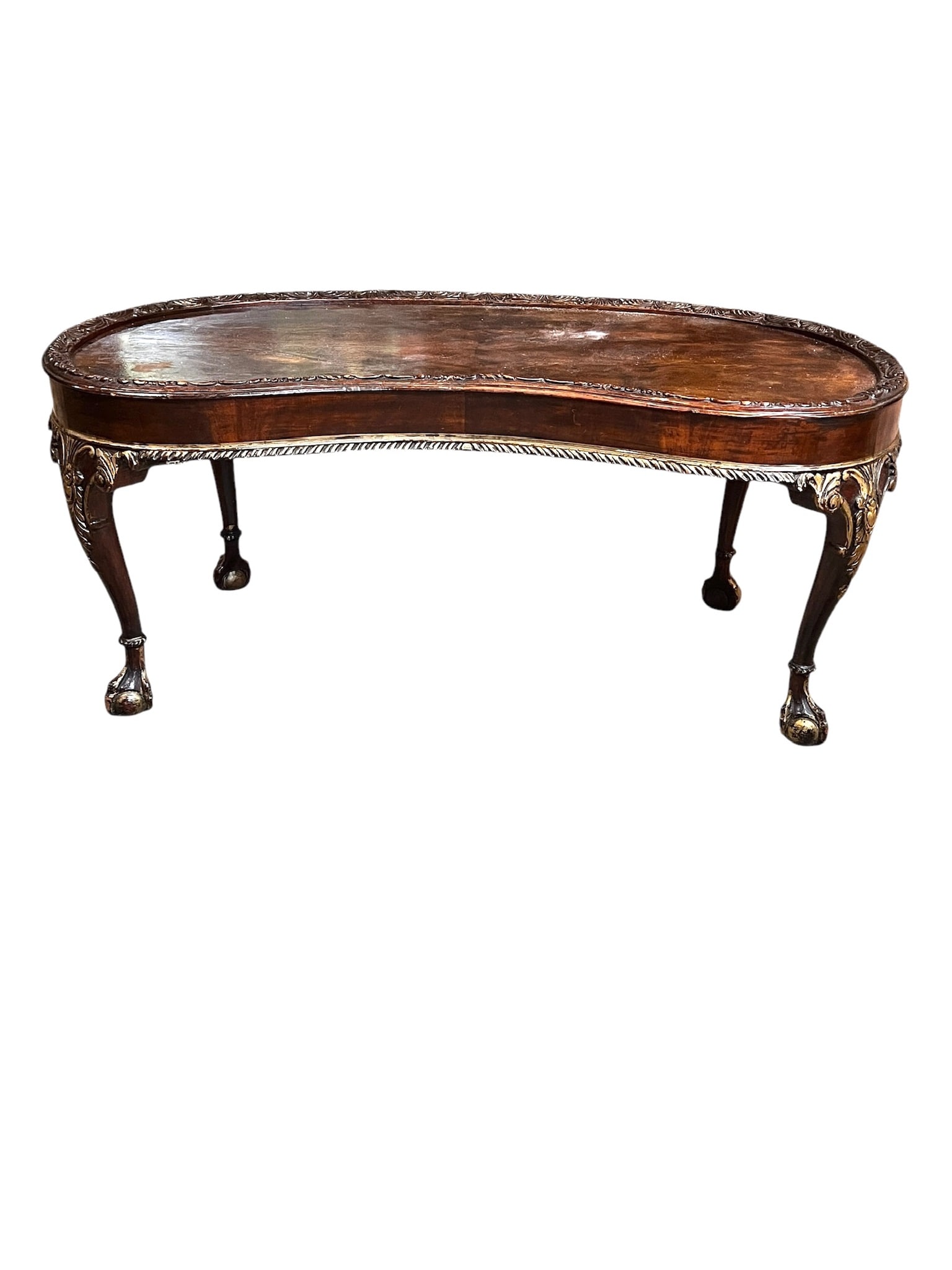 Vintage Chippendale Style Kidney Coffee Table (1 of 9)