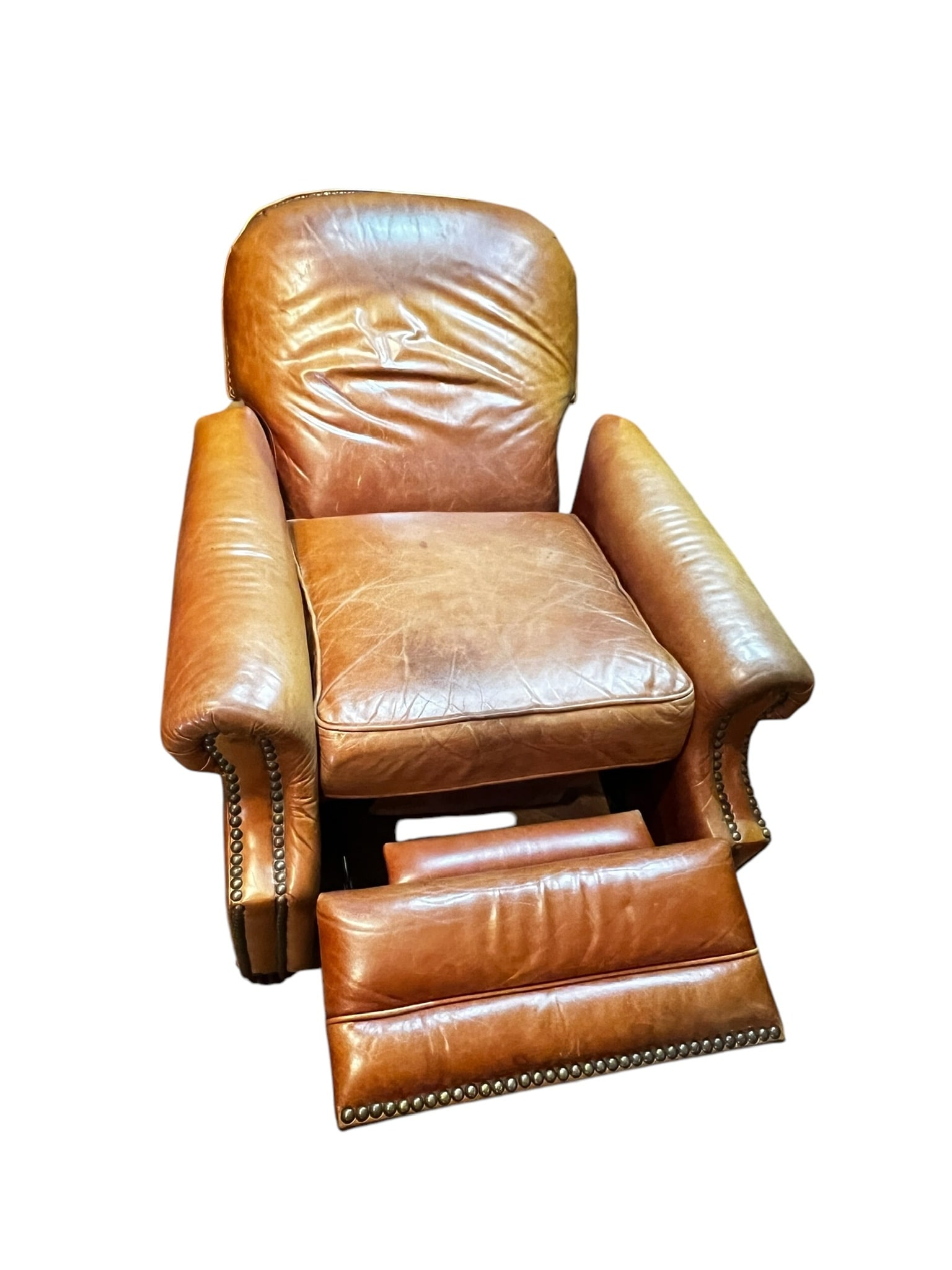Studded Leather Barcalounger Recliner (1 of 3)