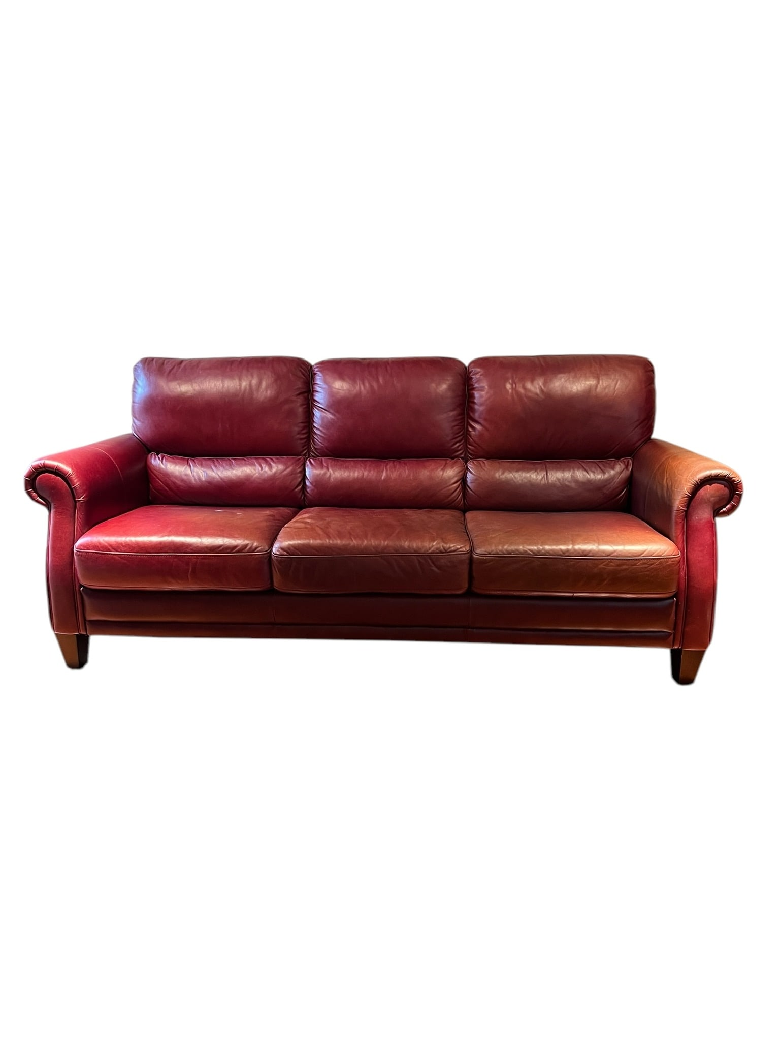 Red Leather Sofa (1 of 8)
