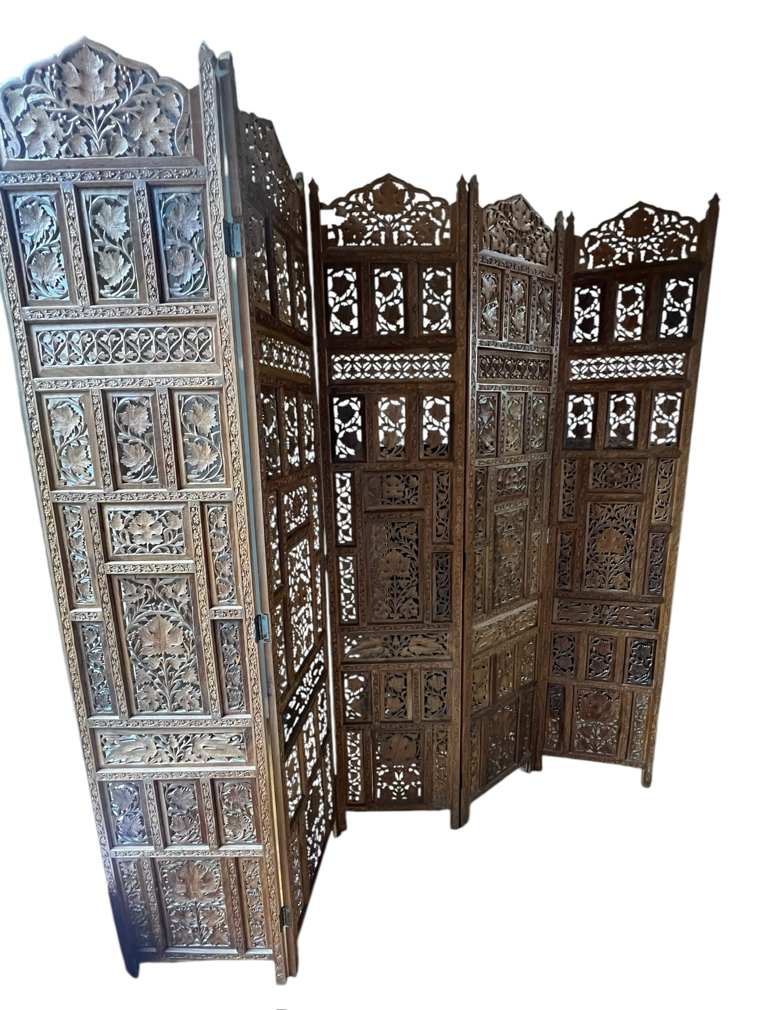 Carved Wooden Privacy Screen from India (1 of 9)