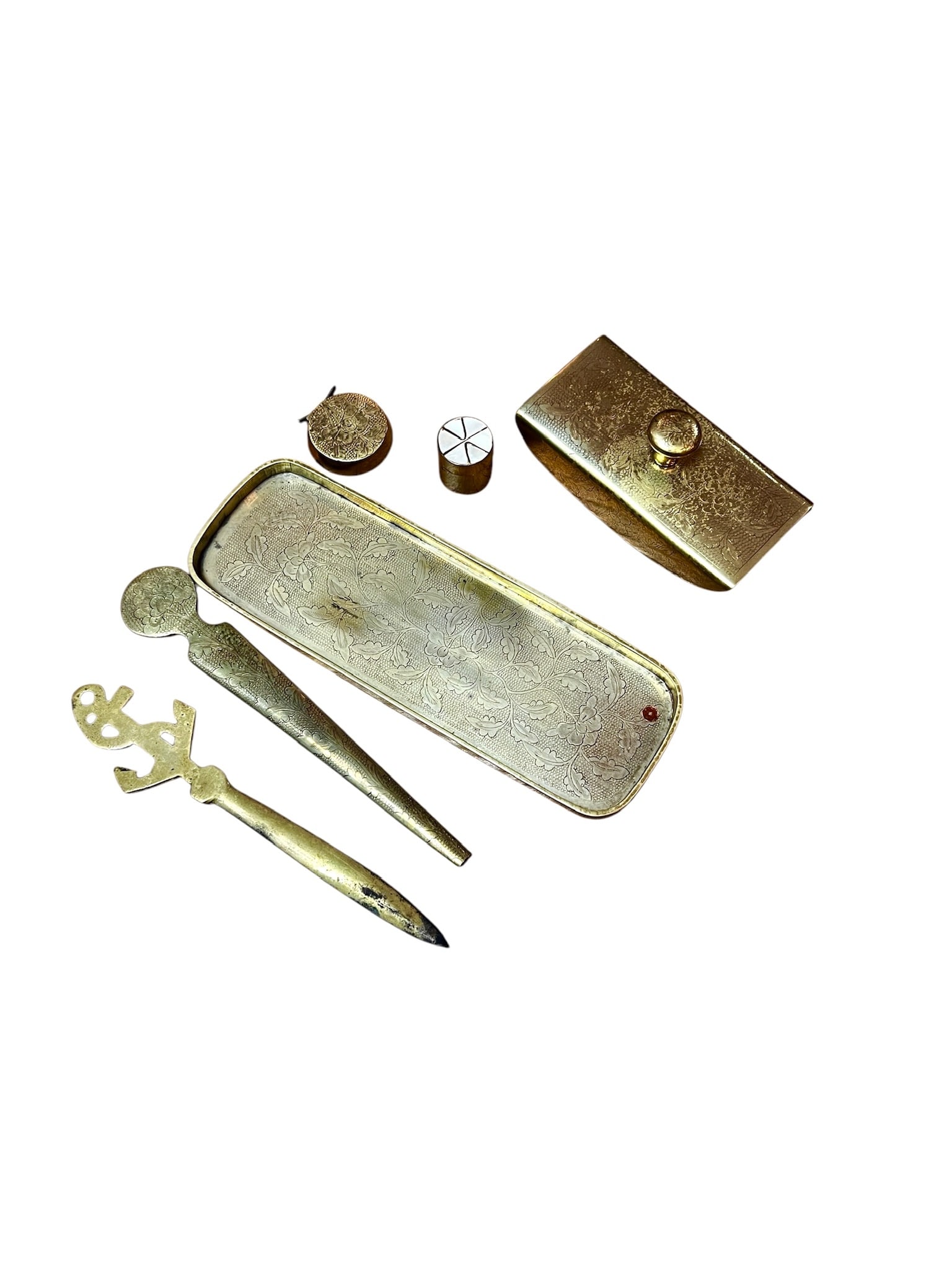 Antique Brass Desk Set (1 of 4)