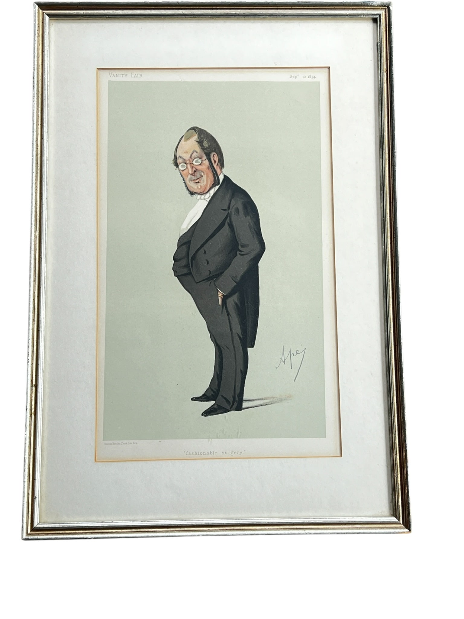 Framed Vanity Fair Print Sept 12 1874 Fashionable Surgery (1 of 6)