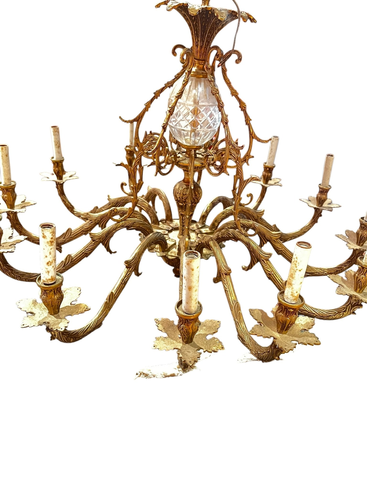 Extra Large Heavy Brass Chandelier (1 of 12)