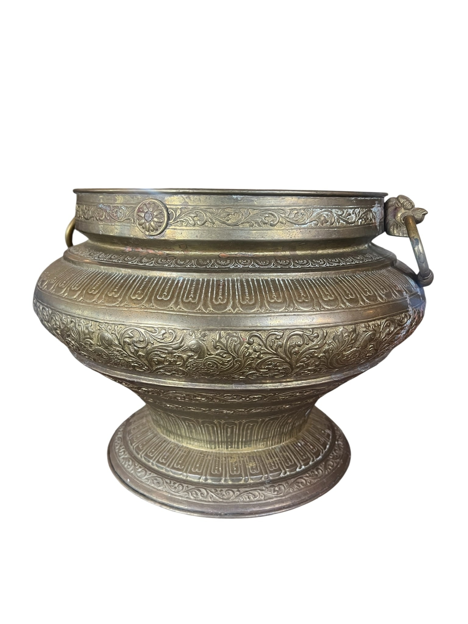 Brass Gangalam Planter Jardiniere Vintage India Pot (1 of 7)