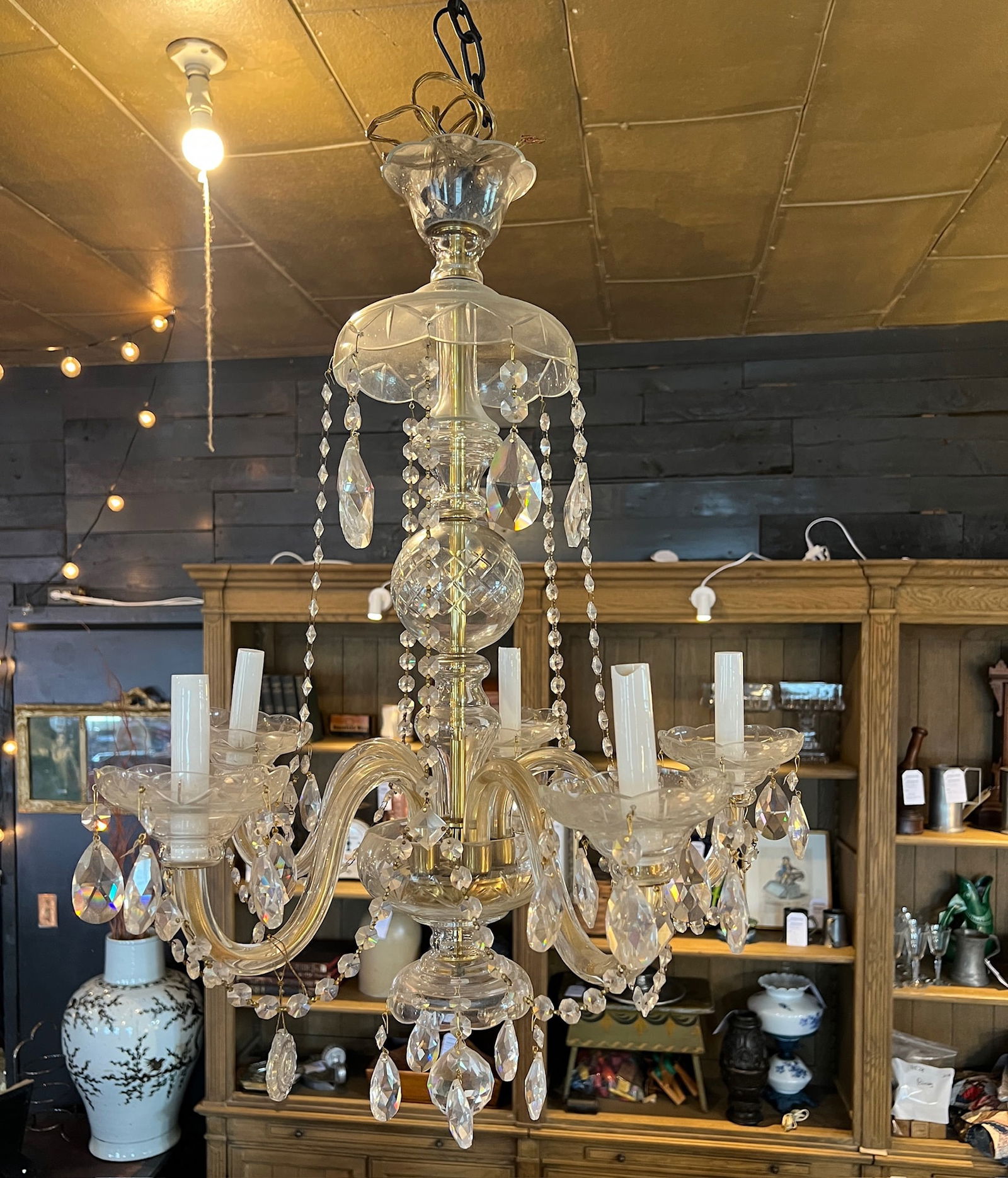 Clear Bohemian Crystal Chandelier. (1 of 10)