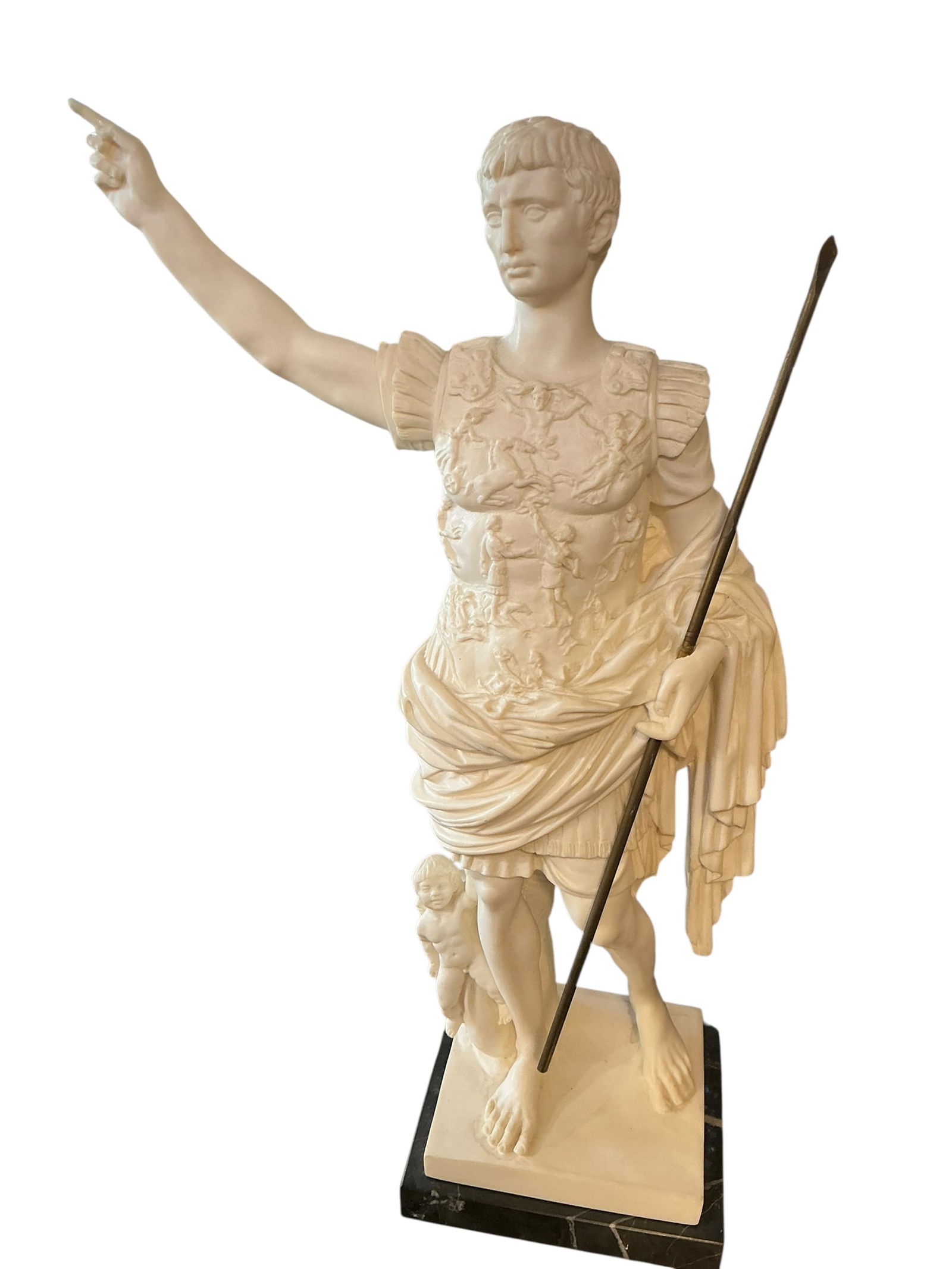 Amilcare Santini Italian Roman Statue of Caesar Augustas (1 of 7)