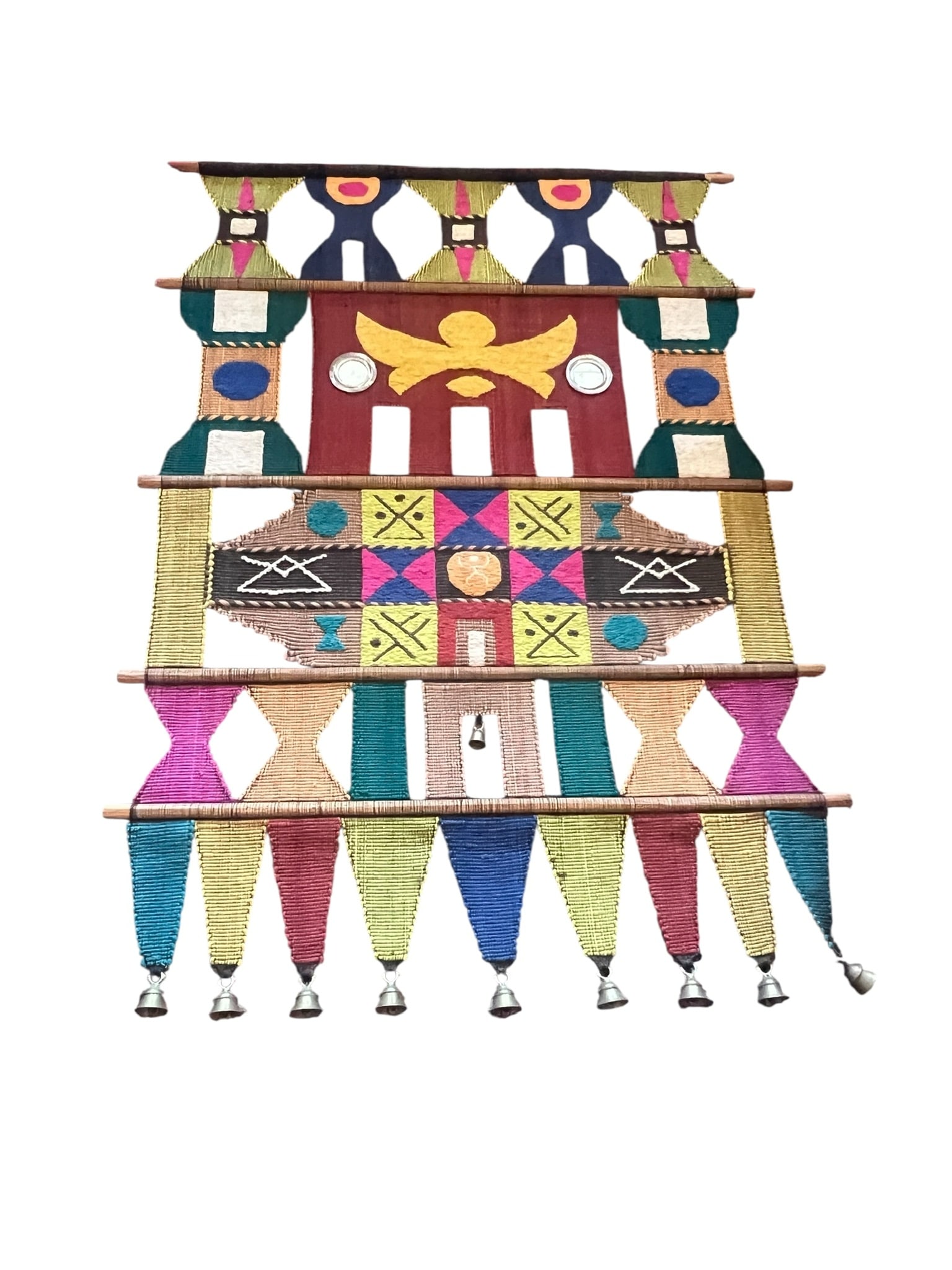 Naga Woven Wall Hanging with Brass Bells (1 of 7)