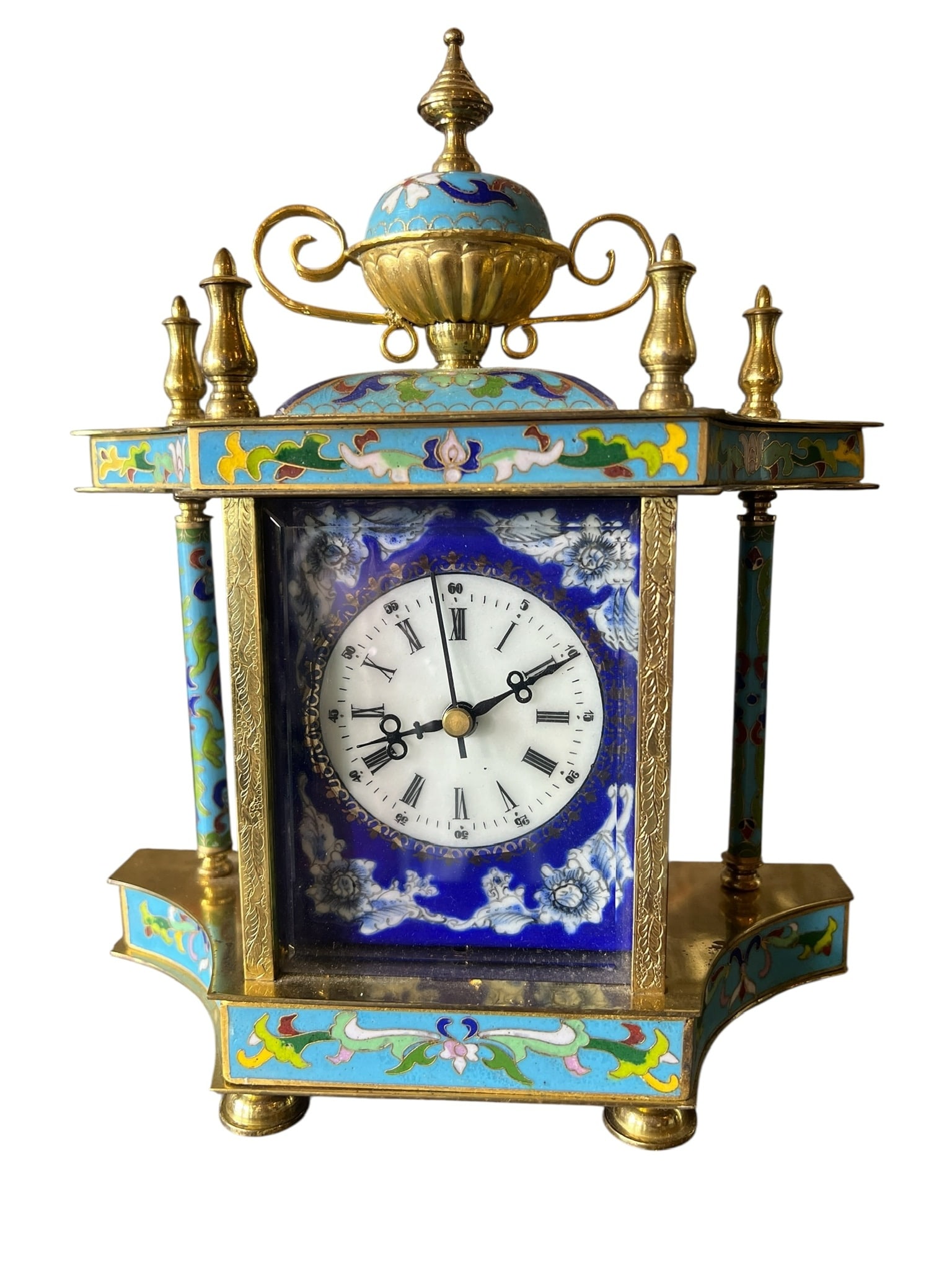 Contemporary Brass and Enamel Shelf Clock (1 of 6)