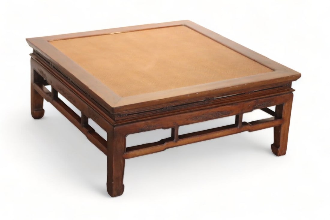 A square Chinese carved wooden table 19th/20th Century (1 of 4)
