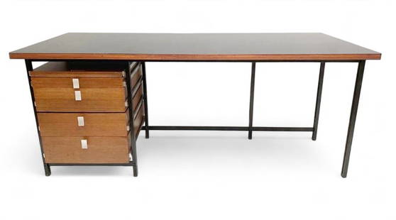 Desk by Jules Wabbes for Mobilier universel - Belgium 1960s: Jules Wabbes (1919-1974) was a prominent Belgian architect and designer known for his timeless and functional furniture designs. His collaboration with Mobilier Universel, a renowned Belgian furniture