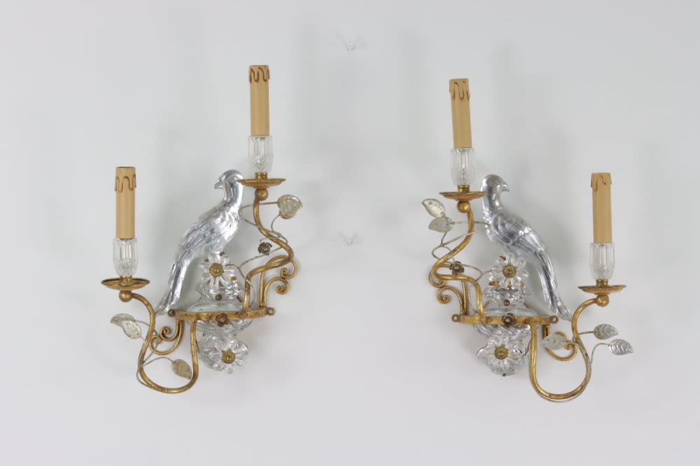 Another Pair of Italian wall lamps in gilt metal and glass made by Banci Firenze, Mid-20th Century (1 of 4)