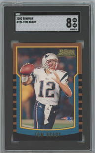 2000 Bowman Tom Brady Rookie SGC 8 NM: 2000 Bowman Tom Brady Rookie Card #236 SGC 8 NM-MT. Authentication Number 8355375